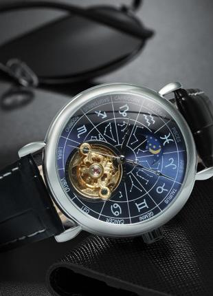 Мужские механические наручные часы Winner 8271 Silver-Blue с а...