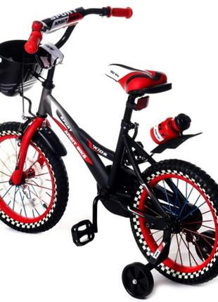 Велосипед двухколесный детский 16 дюймов черно-красный в спорт...