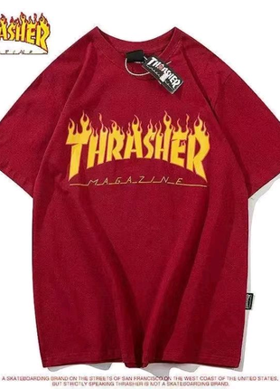 Thrasher Футболка Flame Сірий Regular Fit