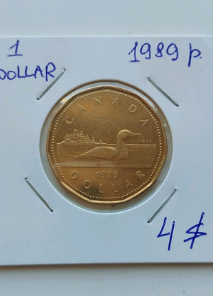 Монета Канади 1 Долар 1989 рік