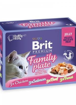 Набір вологих кормів для котів Brit Premium Cat Сімейна тарілк...