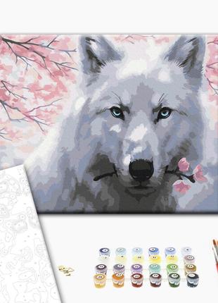 Картина по номерам "Волк с цветком", "BS52668", 40x50 см
