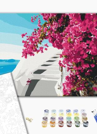 Картина по номерам "Цветы Санторини", "BS52717", 40x50 см