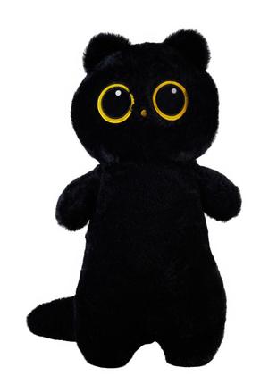 Подушка обіймашка Чорний кіт "Лупоглазик" 40см дитяча м'яка іг...