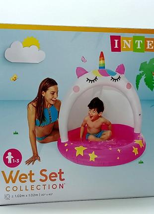 Надувной бассейн для малышей Intex "Единорог" 1,02*1,02 м 58438