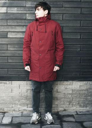 M-L Парка Staff seven bordo, Пог-55 см, утепленное мужское пальто