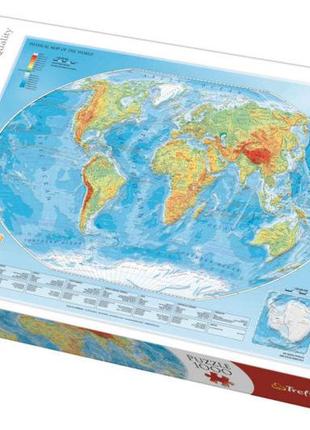 Пазли - 1000 елм. - 10463 "Фізична карта світу" ,Trefl