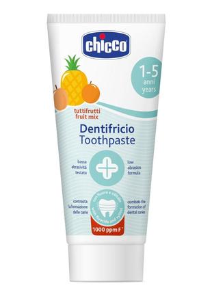 Зубная паста для детей Chicco "Тутти-Фрутти", с фтором, 50 мл
