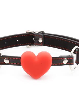 Кляп DS Fetish Mouth gag heart red/black 18+