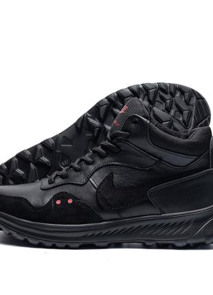 Мужские зимние кожаные кроссовки Nike Venture Runner Black