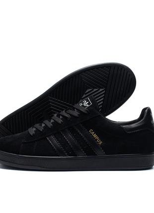 Мужские кожаные кроссовки Adidas Black