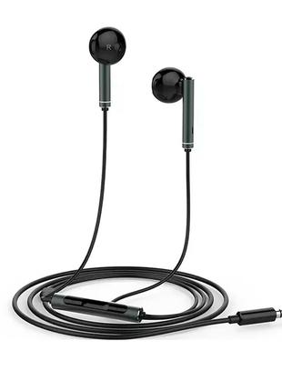 Дротові навушники Huawei AM116 чорні з мікрофоном. Гарнітура з...