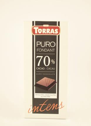 Шоколад экстрачерный 70% без глютена Torras 200г (Испания)