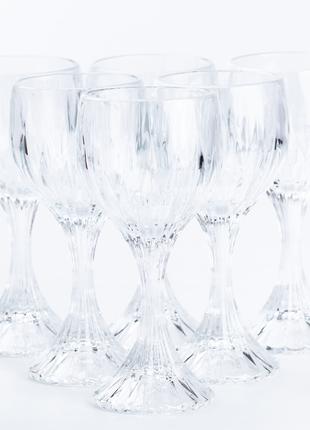Набор бокалов для вина 6 штук стеклянный прозрачный