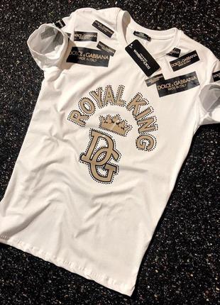 Футболка Dolce&Gabbana; Royal King White футболка дольче габбана