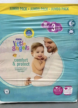 Підгузники памперси asda little angels розмір 3.