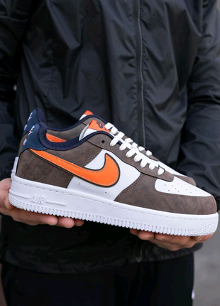 Чоловічі кросівки Nike Air Force Brown White Orange