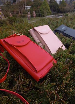 Червоний - жіночий гаманець - сумка-клатч для телефону, грошей...