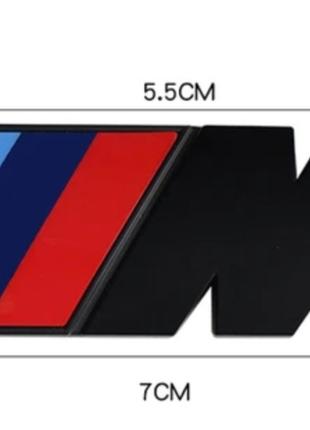 Эмблема M BMW 7см Черный Матовый