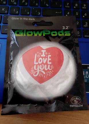 Значок Glow Pods неоновий 8,5*8,5см i love you