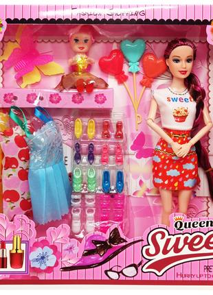 Игровой набор Кукла с дочкой "Quenn Sweet" 313K43(Orange-Blue)...