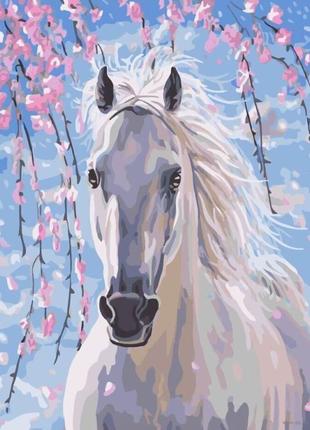 Картина по номерам. Brushme "Лошадь в цветах сакуры" GX8528, 4...