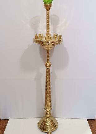Церковний свічник на 18 свічок з латуні конус труба
