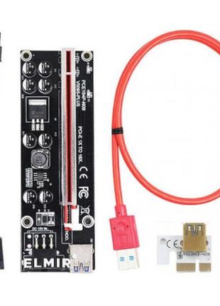 Райзер Dynamode PCI-E x1 to 16x 60cm USB 3.0 Red Cable SATA to...