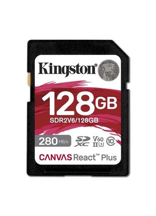 SDXC (UHS-II U3) Kingston Canvas React Plus 128Gb class 10 V60...