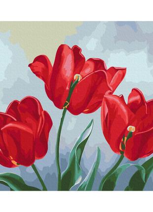 Картина за номерами "Червоні тюльпани" © Anna Steshenko Brushm...