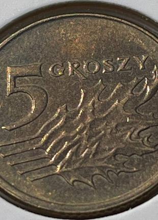 Монета Польща 5 грошів, 2009 року