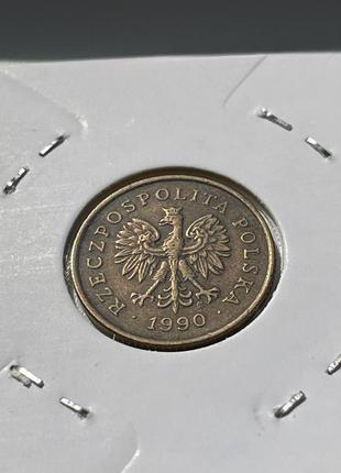 Монета Польща 5 грошів, 1990 року