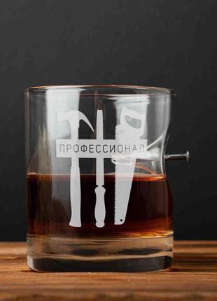 Склянка з цвяхом "Профессионал", російська, Тубус зі шпону
