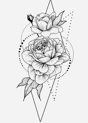 Тимчасове татуювання "Розы в геометрии" А5