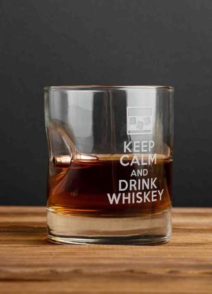 Склянка з кулею "Keep calm and drink whiskey", англійська, Туб...