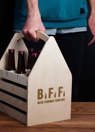 Ящик для пива "Beer Friends Forever" для 6 пляшок, англійська