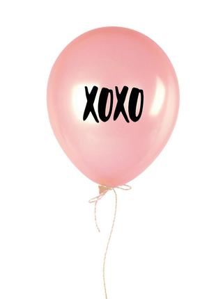 Кулька надувна "XOXO", Рожевий, Pink, англійська