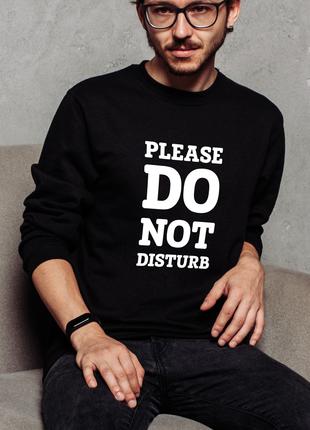 Світшот "Please do not disturb" унісекс, Чорний, XS, Black, ан...