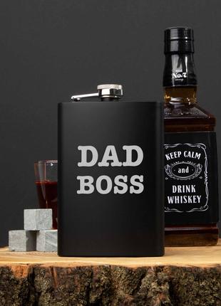 Фляга на подарок папе "Dad boss", англійська GG