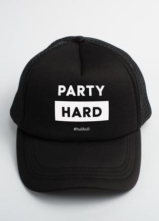 Кепка "Party hard", Чорний, Black, англійська