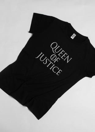 Футболка GoT "Queen of justice" жіноча, Чорний, XS, Black, анг...