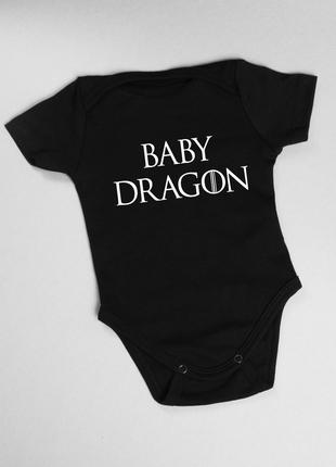 Бодік GoT "Baby dragon", Чорний, 62 р. (0-3 міс), Black, англі...