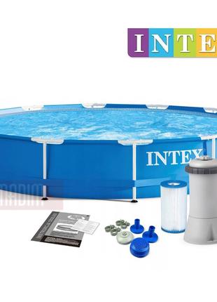 Каркасный бассейн Intex 366 x 76 см Metal Frame Pool + фильтр-...