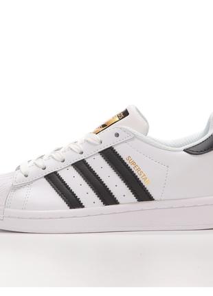 Мужские / женские кроссовки Adidas Superstar Classic White Bla...