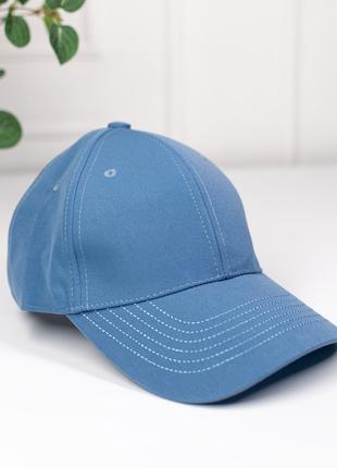 Синя однотонна кепка бейсболка, розмір Universal