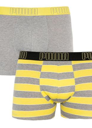 Трусы-боксеры Puma Bold Stripe Boxer 2-pack L gray/white 50100...