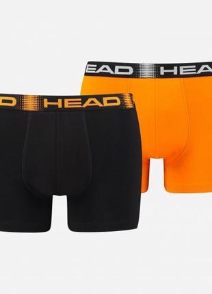 Трусы-боксеры HEAD BASIC BOXER 2P черный,оранжевый Муж S 70121...