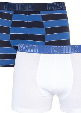 Трусы-боксеры Puma Bold Stripe Boxer 2-pack XL blue/black/whit...