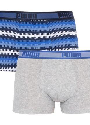 Трусы-боксеры Puma Worldhood Stripe Trunk 2-pack XL gray/blue ...