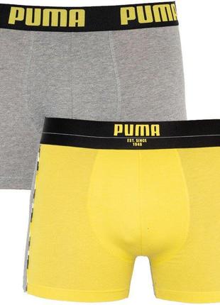 Труси-боксери Puma Statement Boxer 2-pack S gray/yellow 501006...